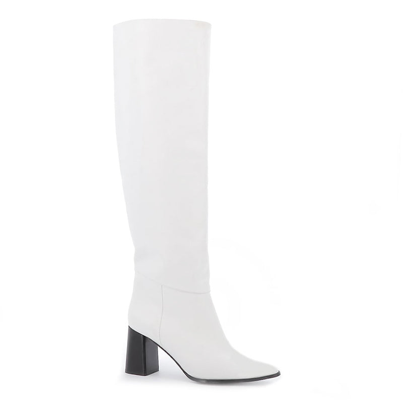 botte de mariage cuir lisse blanc confortable