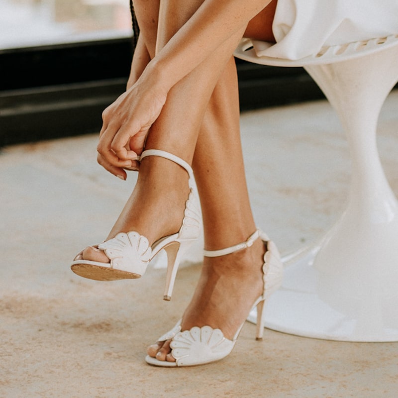 chaussures de mariage ouvertes blanche