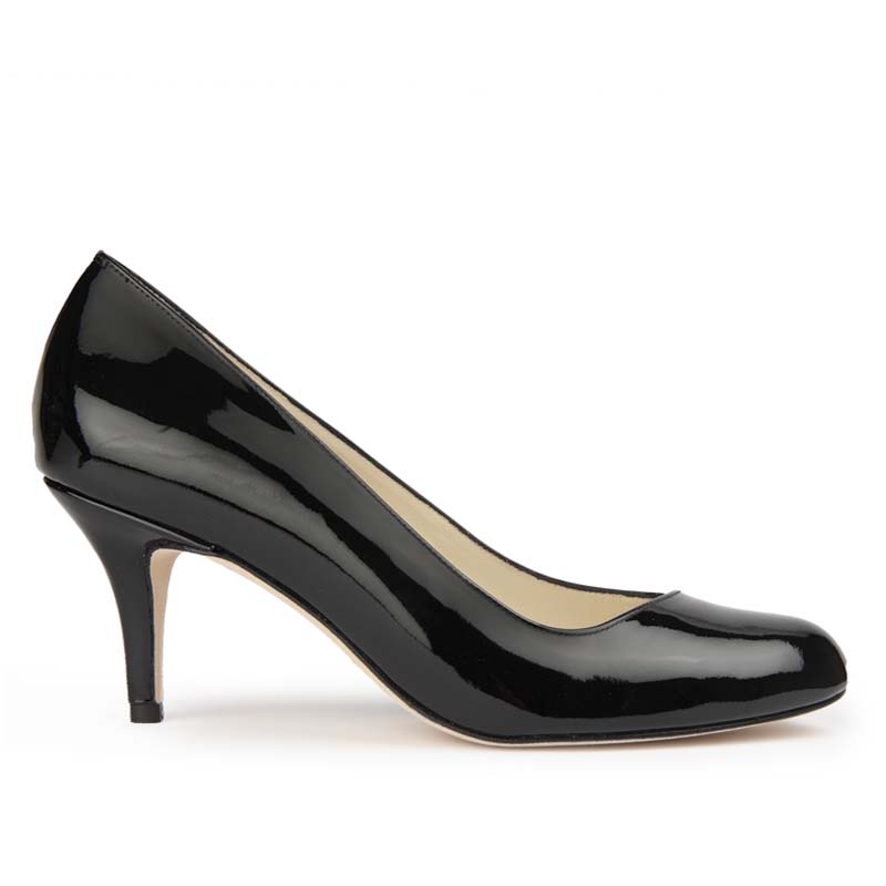 scarpins noir cuir vernis petit talon confortable escarpin sur mesure femme