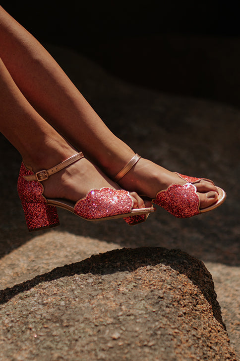 sandales mariage paillettes rose chaussure mariee confortable palmyre