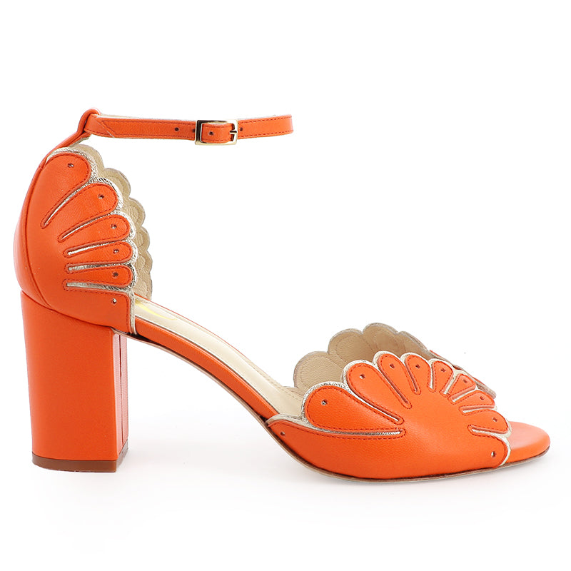 chaussure à talon mariage orange 