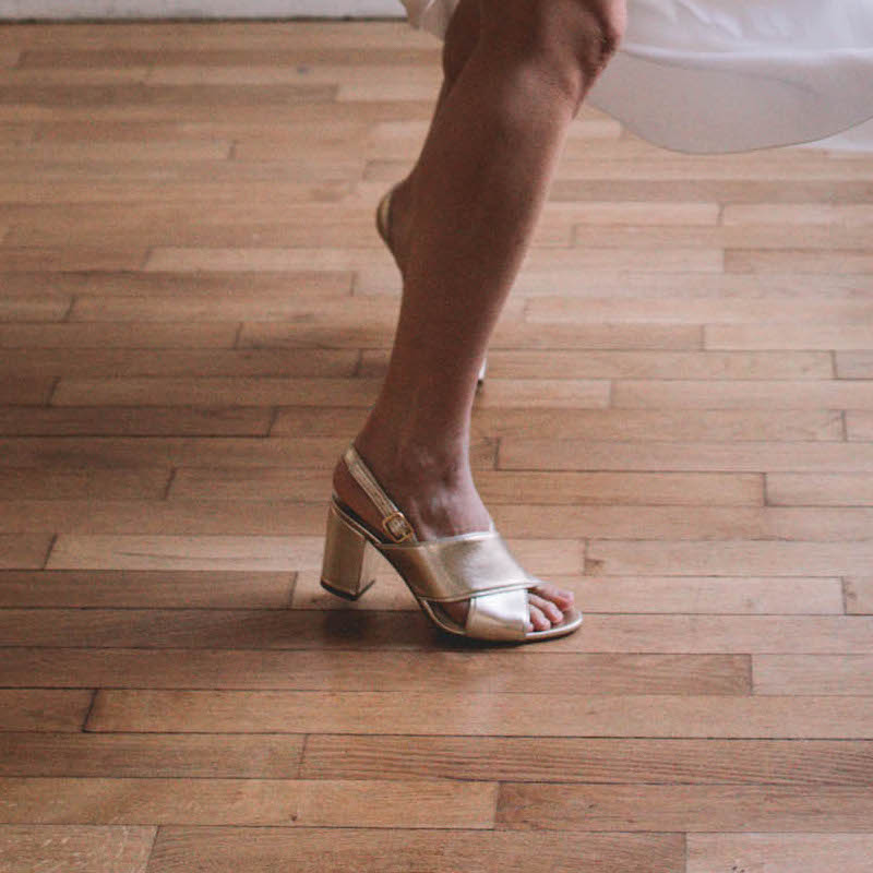 sandale de danse confortable couleur dorée pour femme