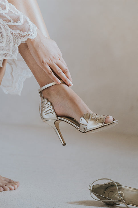 sandale de mariage champagne chaussure pour mariée confortable cabourg