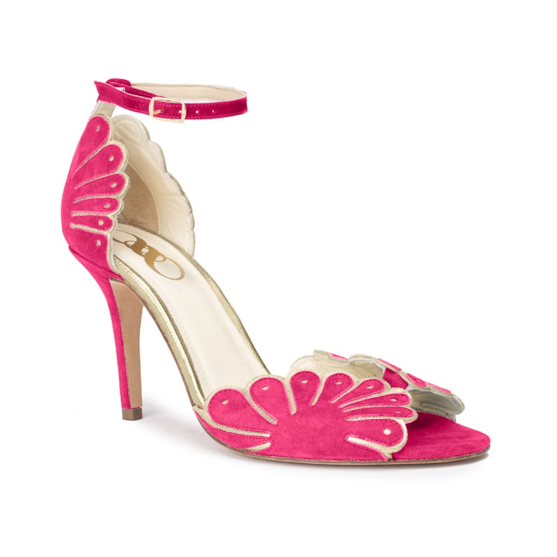 chaussures de mariée confortables rose fushia