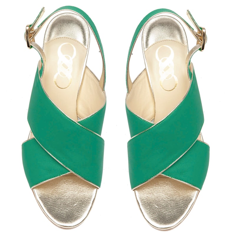 chaussure vert femme sandale chic pour mariage