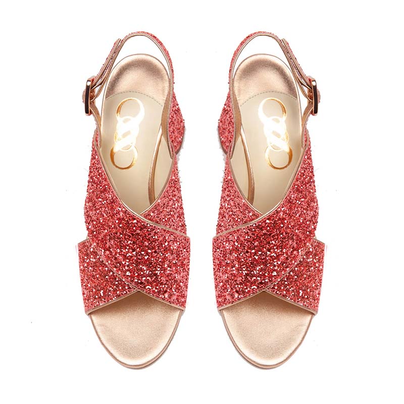chaussures originales pour femme paillettes rose 