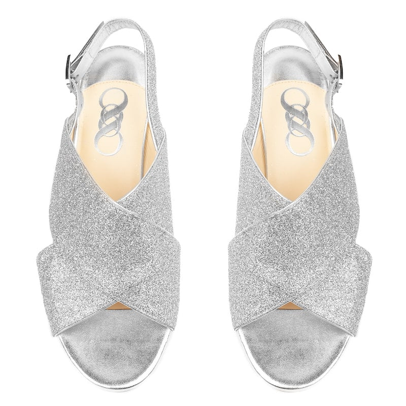sandale paillette grise de mariée