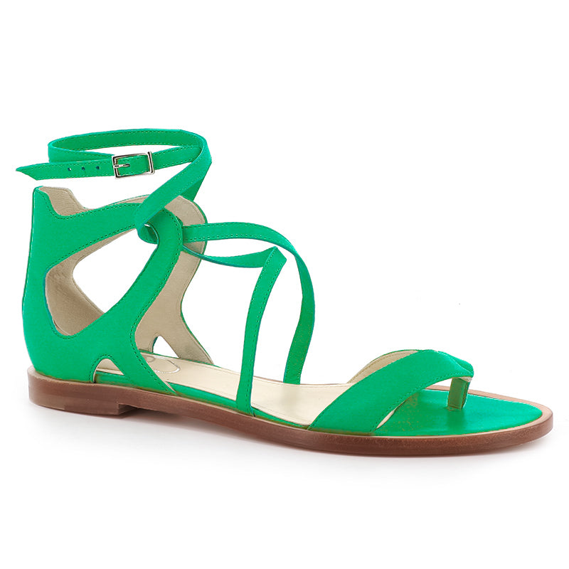 sandales plat vert ete chaussure femme confortable